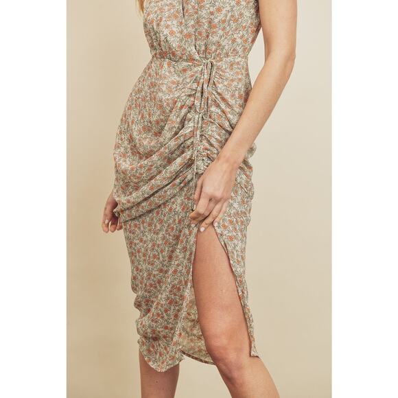 NWT Dress Forum Just in Time Ruched Midi Dress wild poppies size small - Picture 14 of 16